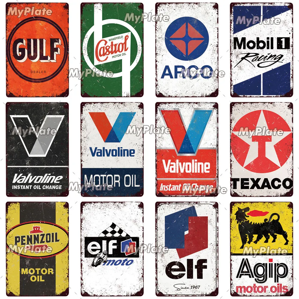 Моторная масляная металлическая вывеска винтажная Жестяная Табличка с надписью