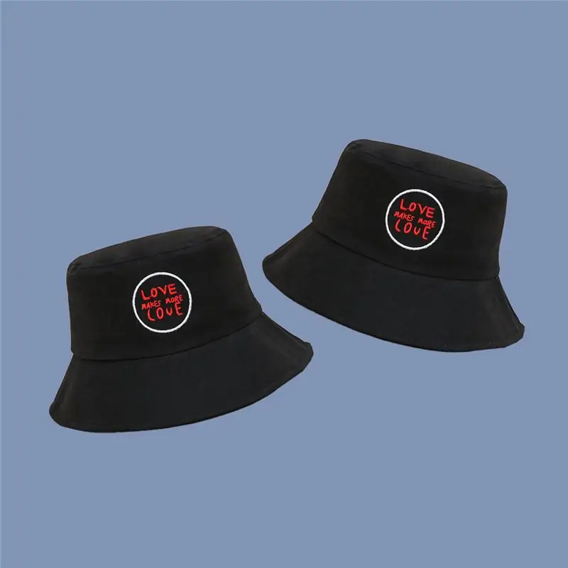 

The new style love letter embroidery Bucket Hat Fisherman Hat outdoor travel hat Sun Cap Hats for Men and Women 59