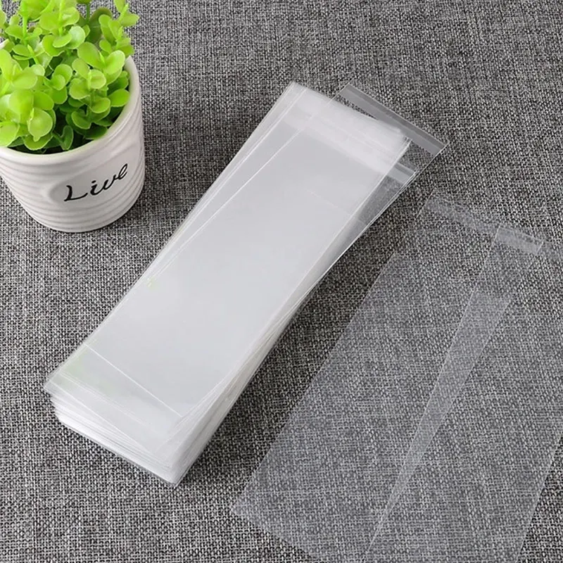 100 шт. прозрачная пластиковая самоклеящаяся сумка маленькая миниатюрная