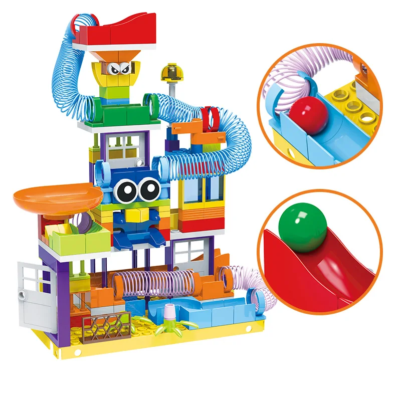 Строительный блок большого размера мраморный гоночный бег совместимый с Duploed