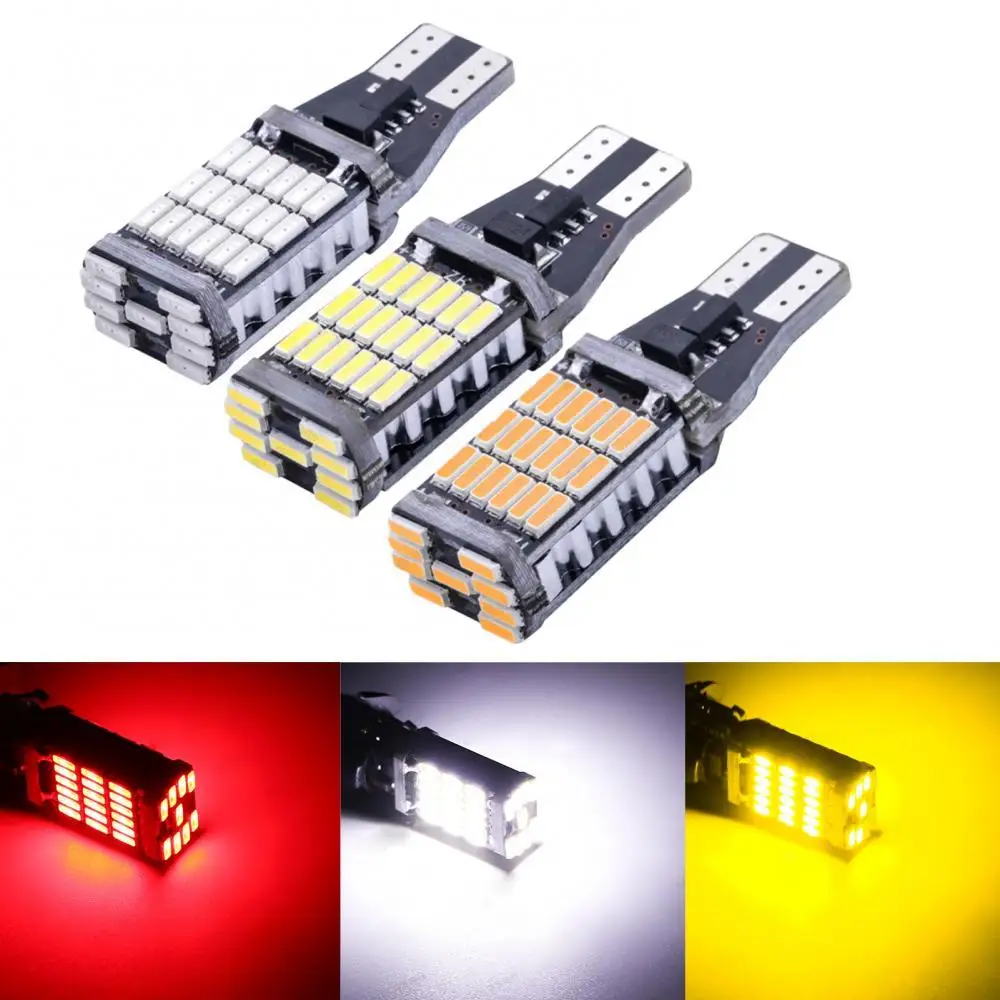 

45% Hot Sales!!! 2Pcs Signal Lamp T15 4014 45SMD Car Bulb Stoplight Reversing Lights Brake Lamps