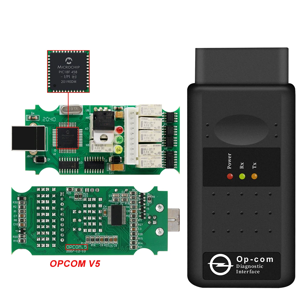 Горячая Распродажа V5 PCB FW V1.59 или V1.99 оп ком v1.99 с PIC18F458 подключению CAN шины OBD2 OP COM OPCOM