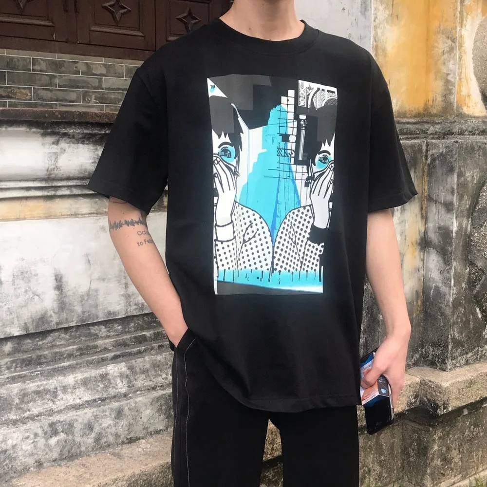 

2020, футболка CAVEMPT, летние, весенние, мужские и женские футболки, женская футболка с принтом в виде укрывающего лица, высококачественные Топы 1...