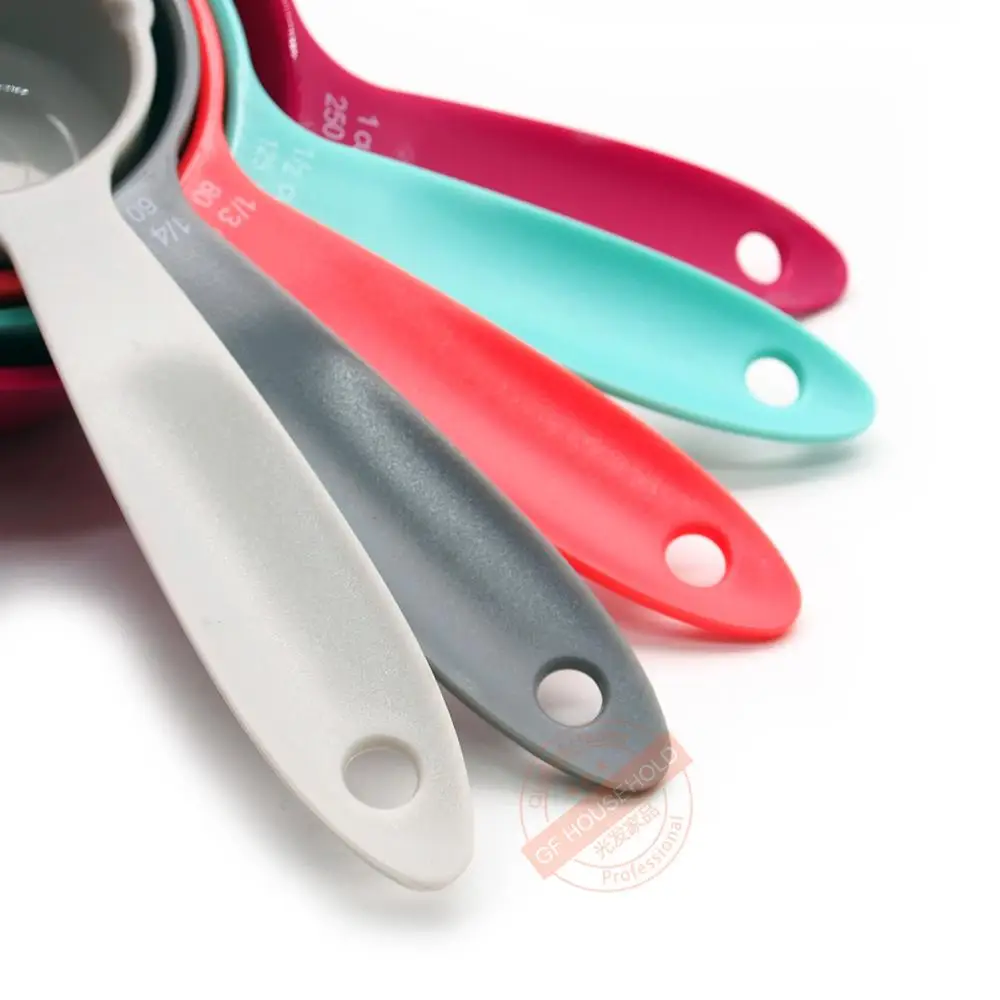 Профессиональные Пластиковые мерные чашки с кофейной ложкой набор из 5 разные