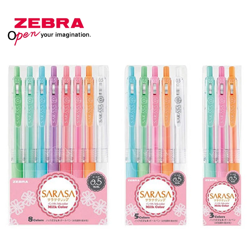 Гелевая ручка Zebra SARASA JJ15 3/5/8 шт. светлая цветная для рисования набор гелевых ручек