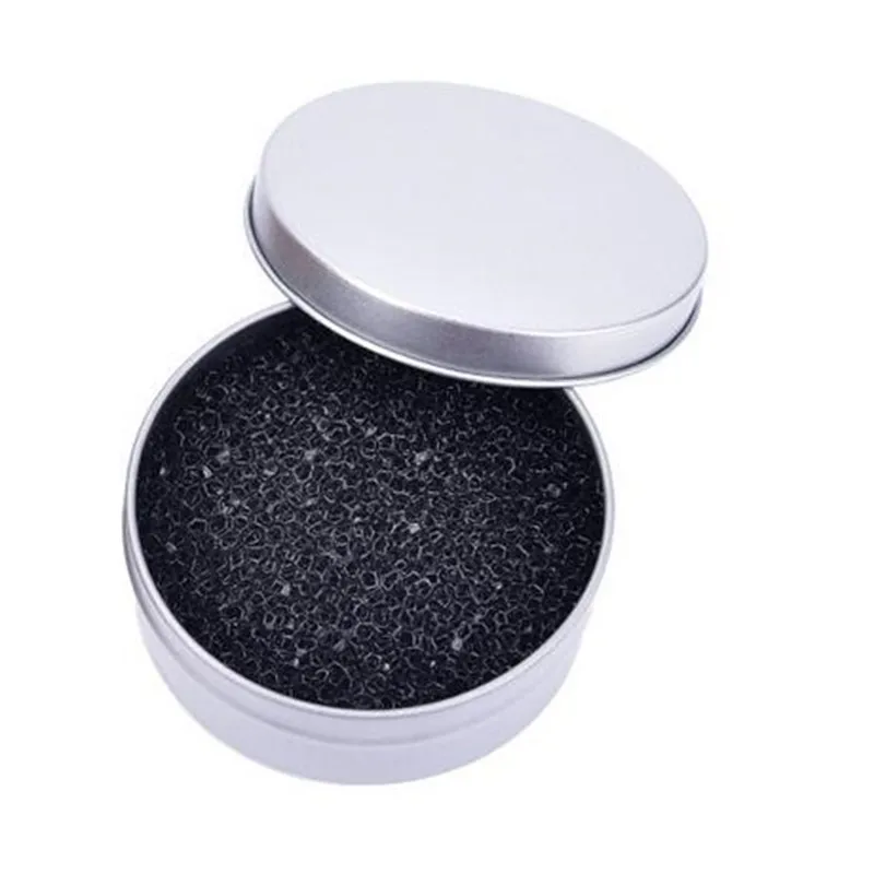 1 шт. портативный круглый спонж косметический очиститель для теней железный ящик