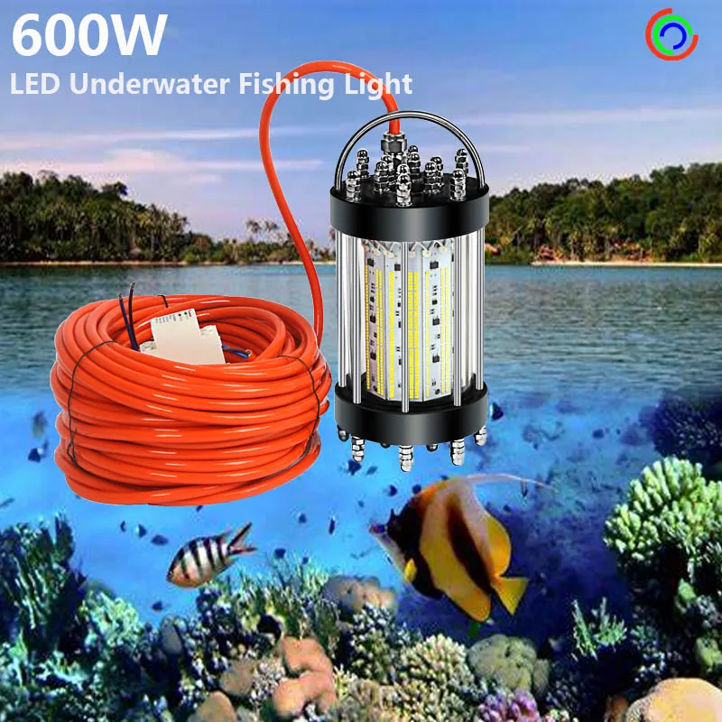 

AC110V 220-240V возможностью погружения на глубину до 30 м кабель 600W светодиодный подводная рыбалка светильник ночное приманивания рыбы лампы