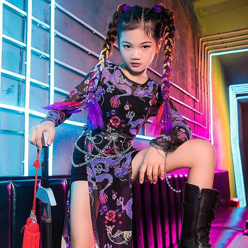 

New Children'S Day Fashion Stage Performance Clothes Girls Jazz Hip Hop Dancing Suit Kids Modern Street Dance Clothes 120-160