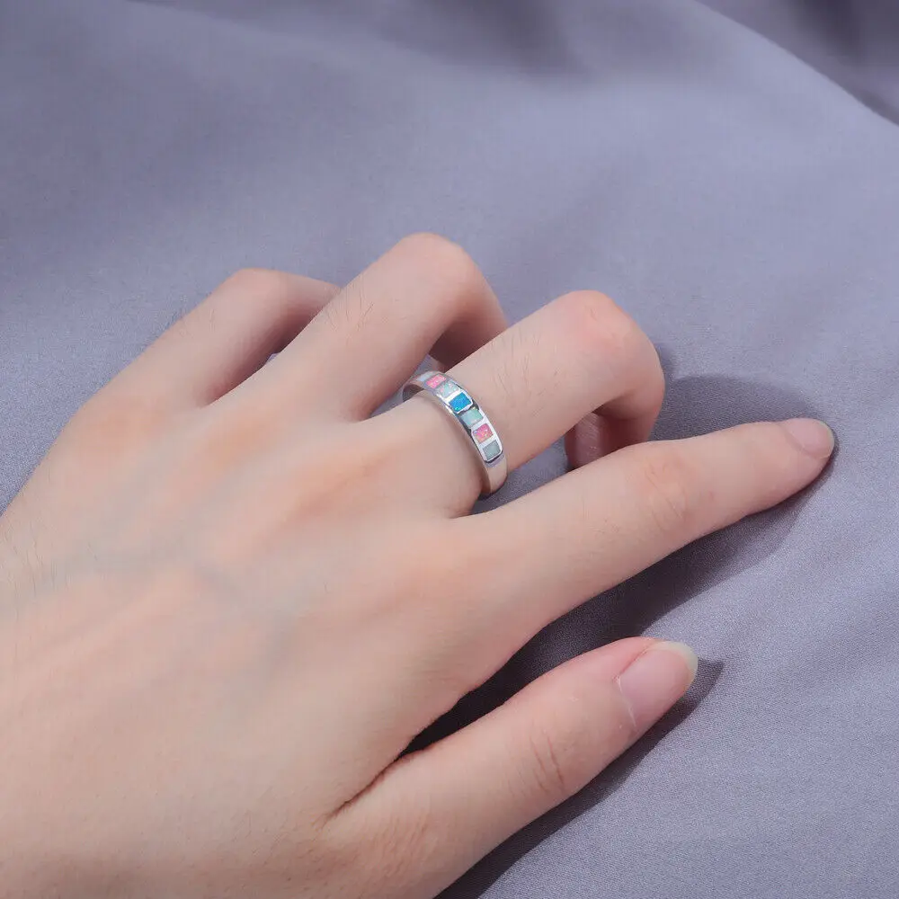 Женское Подарочное кольцо CiNily посеребренное Ювелирное Украшение с голубым белым