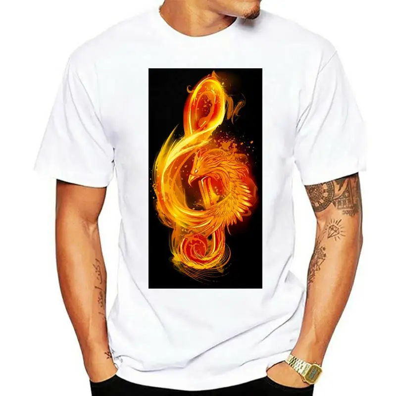 

2018 Fabulous Design Music Reborn Phoenix Note Printed Men T-shirt High Quality Cotton Tees & Tops Hot Sale