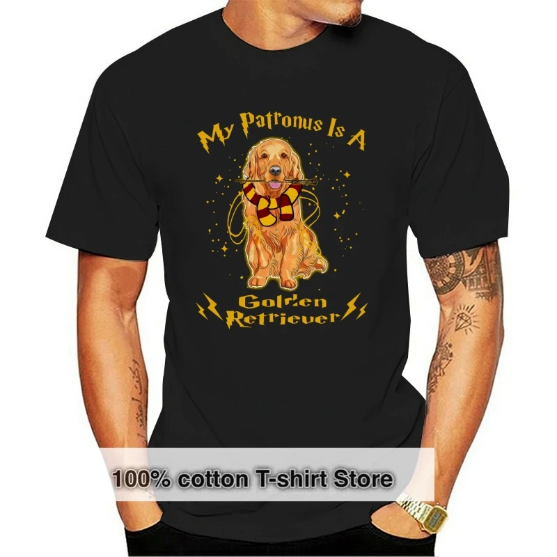 

Brand My Patronus Is A Golden Retriever T-SHIRT Men Short Sleeve T-Shirt