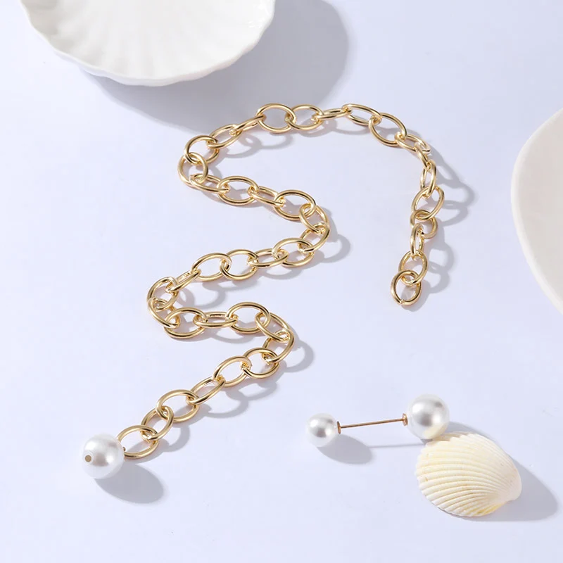 

Punk Korean Pearl Love Pendant Heart Chain Necklace Double Layer Valentine's Day Fashion Necklace Women's Gifts 2021 Jewelry