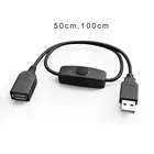 USB 2,0 удлинитель для синхронизации данных, USB Удлинительный кабель с выключателем, светодиодный индикатор для Raspberry Pi PC USB Fan, светодиодный usb-светильник