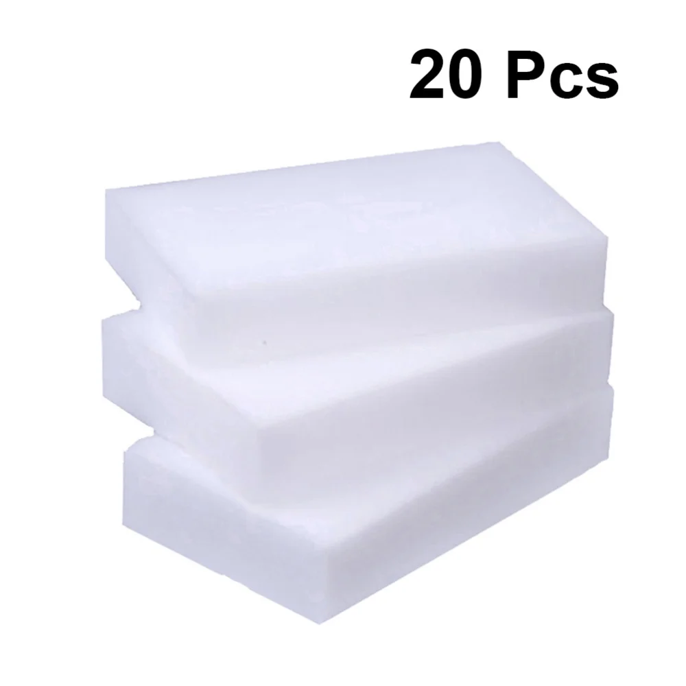 

20 Pcs Melamine Sponge Sponge Eraser Kitchen Cleaning Sponge Kitchen Bathroom Clean Accessory - 10x6x2cm (White)
