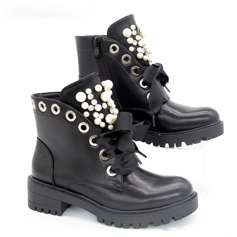 

Женские короткие ботинки 2021, женские кожаные ботильоны, осенняя мотоциклетная обувь на платформе для женщин, зимняя обувь в стиле панк с жем...