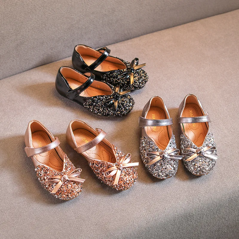 Весенняя детская обувь с бантом Платье принцессы для маленьких девочек Детская