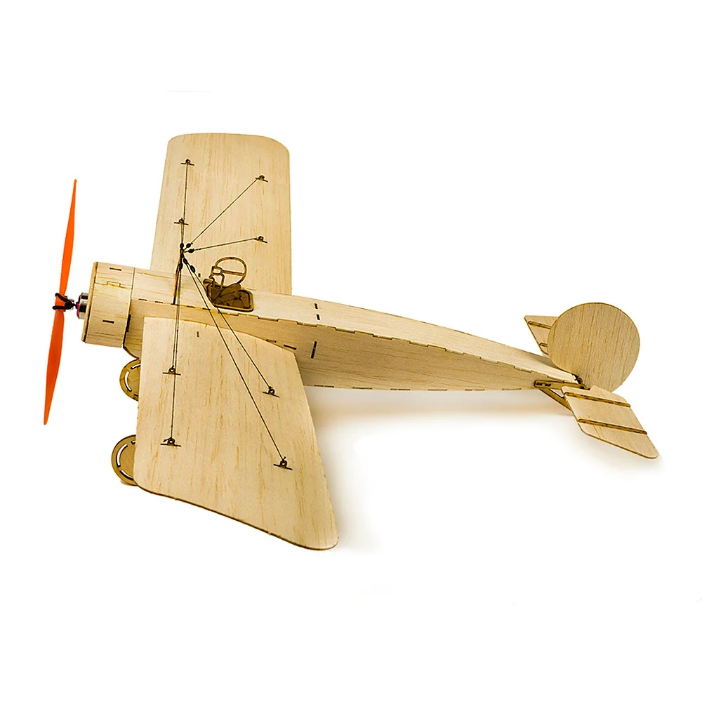 K0801 Mini Fokker E Balsa Wood 420 мм размах крыльев Biplane RC самолет игрушка набор для