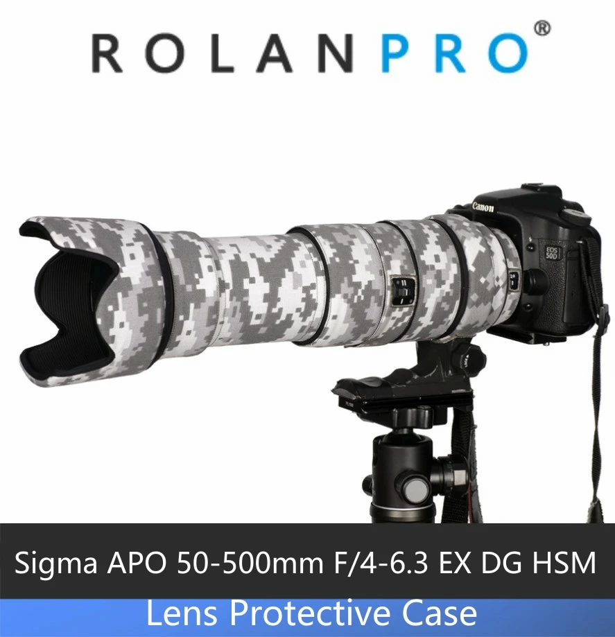 Линзы ROLANPRO камуфляжный чехол от дождя для Sigma APO 50-500 мм F/4-6 3 EX DG линза HSM защитный