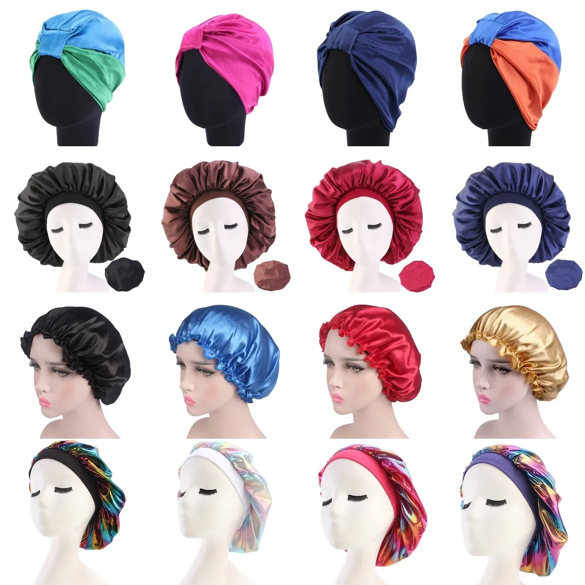 

29 Styles Salon Bonnet Women Sleep Shower Cap Bath Towel Hair Dry Quick Elastic Hair Care Bonnet Head Wrap Hat 1pc New
