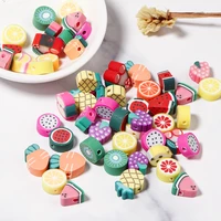 50pcslot 10mm fruit beads polymer clay beads mixed color polymer clay spacer beads for jewelry making diy bracelet necklace