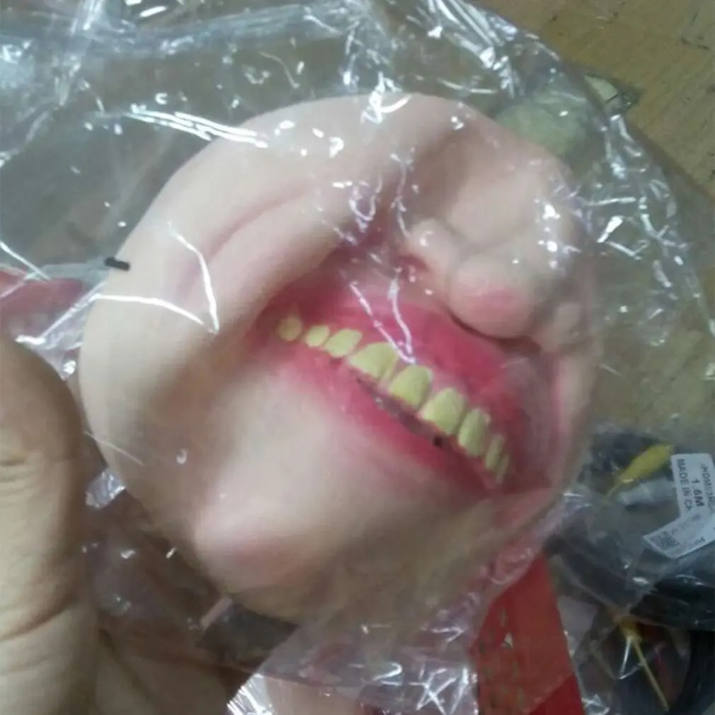 Маска на половину лица из латекса для Хэллоуина забавная и страшная маска