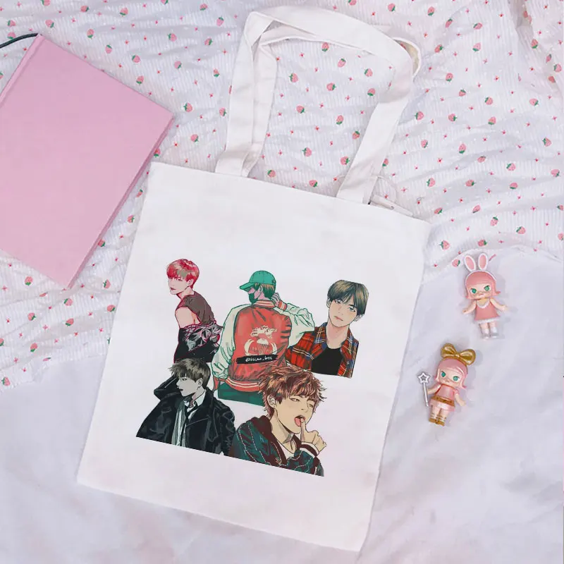 Женская сумка через плечо Bangtan Boys новые корейские холщовые сумки на Kpop сумочка