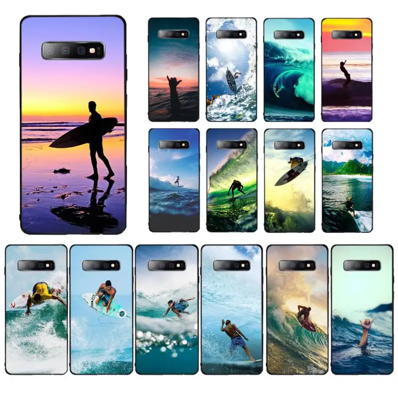 

YNDFCNB Summer Beach Surfboard Surfing Boy Man Phone Case for Samsung S10 21 20 9 8 plus lite S20 UlTRA 7edge