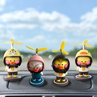 little lovely duck car motorcycle ornament creative decoration car dashboard toys with helmet funny auto interior accessories