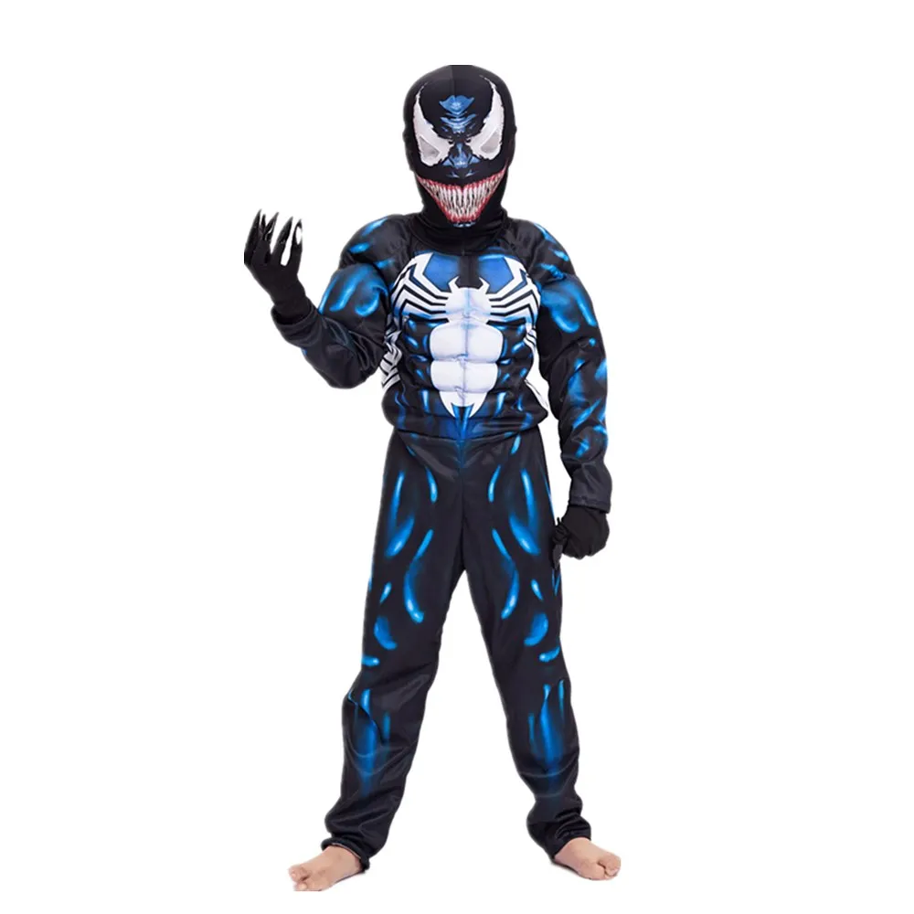 Детский и взрослый Веном Человек-паук супергерой фильм косплей Eddie Brock комбинезон
