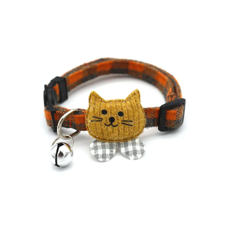 Новинка клетчатый тканевый Колокольчик в форме головы кошки кошек для домашних
