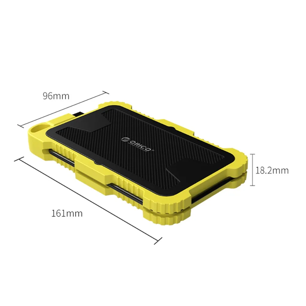 ORICO 2,5 дюймов USB3.0 HDD чехол с крюком для наружного водонепроницаемого ударопрочного пылезащитного жесткого диска коробка для жесткий диск, SSD, корпус