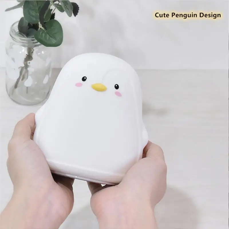 

New 1Pcs Silicone Led Night Light For Baby Kids Children Bedroom Penguin Toy Nursery Lamp Decoration Home Decor Christmas Gifts