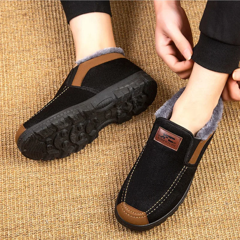 

Мужские зимние защитные ботинки, теплые зимние ботинки, мужские модные ботинки, Мужская рабочая обувь, мужские зимние кроссовки, плюшевая м...