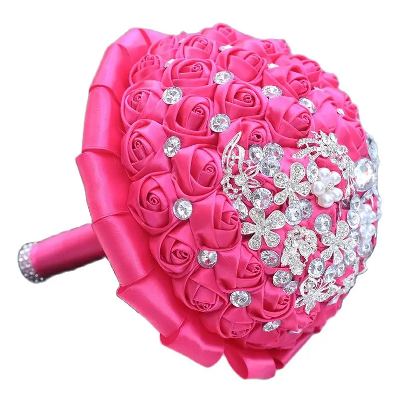 Женская розово-красная ручная работа свадебная брошь подружки невесты с цветами