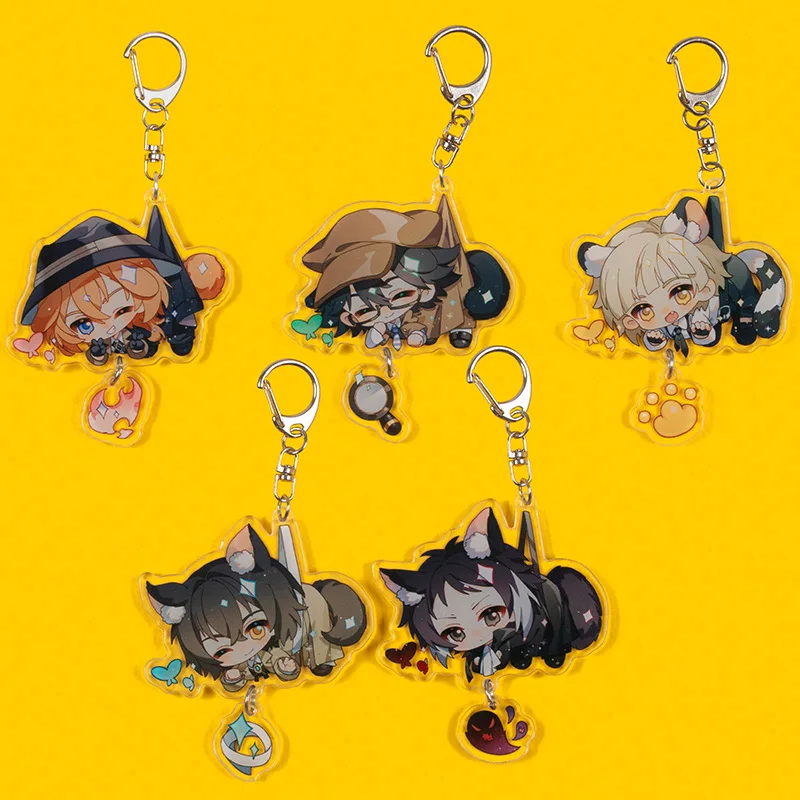 Anime Bungo Stray Dogs Key Chains Dazai Osamu Ryunosuke Akutagawa Nakahara Chuya Keychain Cosplay Acrylic Pendant Keyring | Тематическая
