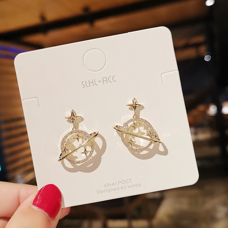 

Trendy Crystal Star Women Dangle Earrings Sweet Simple Universal Earrings Bohemian Fashion Earrings For Women Statement