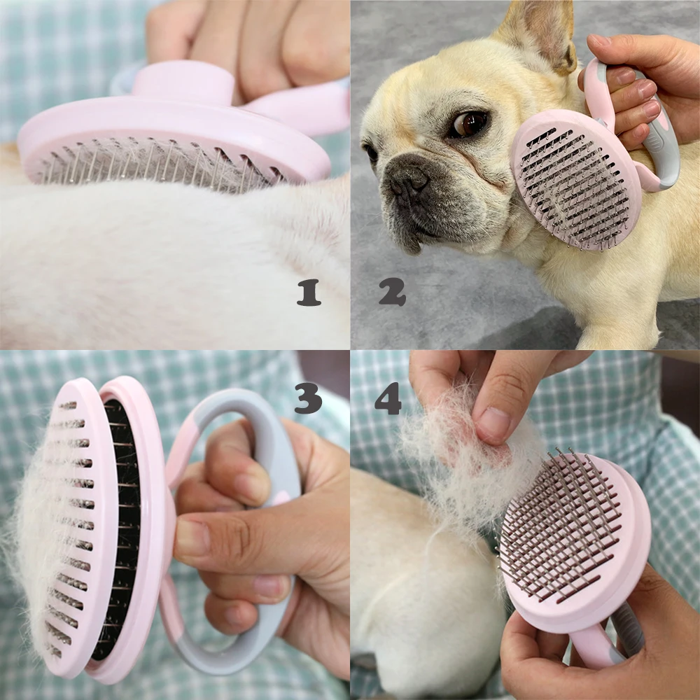 Щетка для вычесывания кошек металлическая расческа груминга собак и удаление