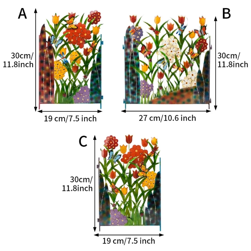 

Courtyard Garden Iron Art Fence Flower Bed Garden Ornament Fence Home Decoration Edging Border DIY Lawn Landscape Exquisite