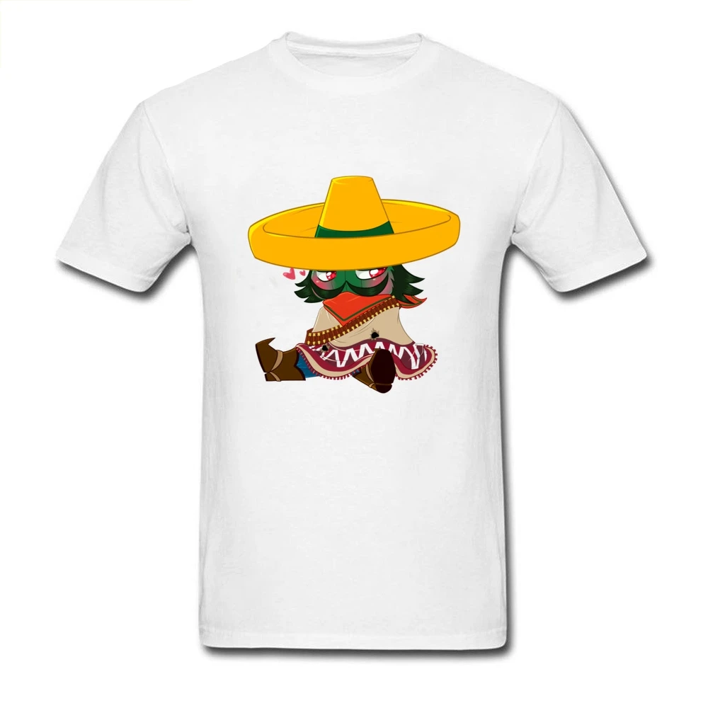 

Latest Chibi Cactus Funny Gunman Cartoon Adult T-shirt Men Casual White Tee Shirts Summer Short Sleeve Skater Street Wear