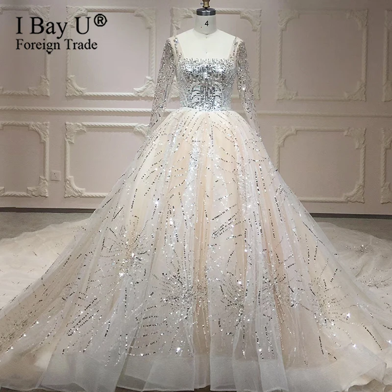 

Реальные фотографии, блестящее винтажное роскошное бальное платье с длинным рукавом и бусинами, модель 2020