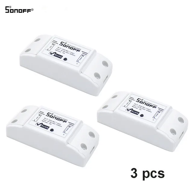 3pcs 1/2/3/4/5/6/8/10 шт. SONOFF Basic Смарт Беспроводной Wi-Fi пульт дистанционного управления Переключатель Управление Модуль Автоматизации "сделай сам" умный дом модуль 10A/2200W - Комплект: 3pcs