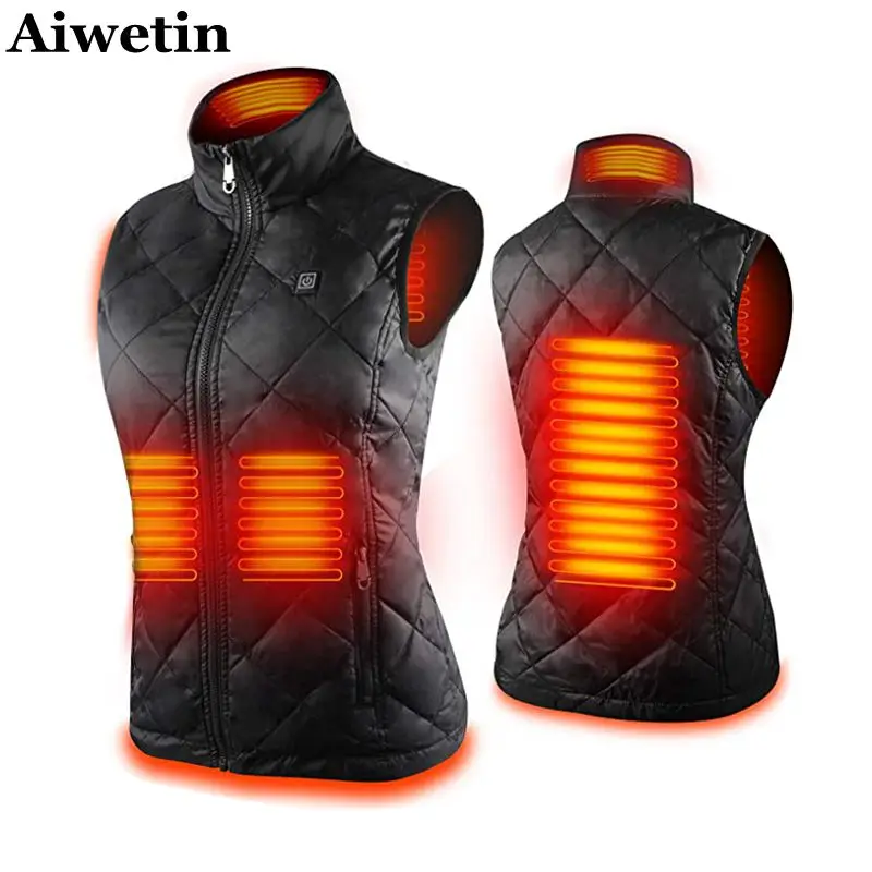 Women Heating Vest Autumn and Winter Cotton USB Infrared Electric suit Flexible Thermal Warm Jacket | Женская одежда