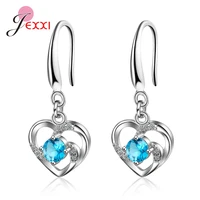 new trendy romantic style 925 sterling silver heart pendant drop earrings for mom wife girlfriend fashion jewelry gifts