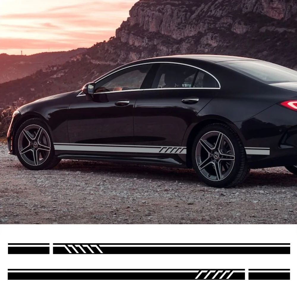 2 шт. стикер для автомобиля с полосками сбоку виниловый гонок спорта автотюнинга