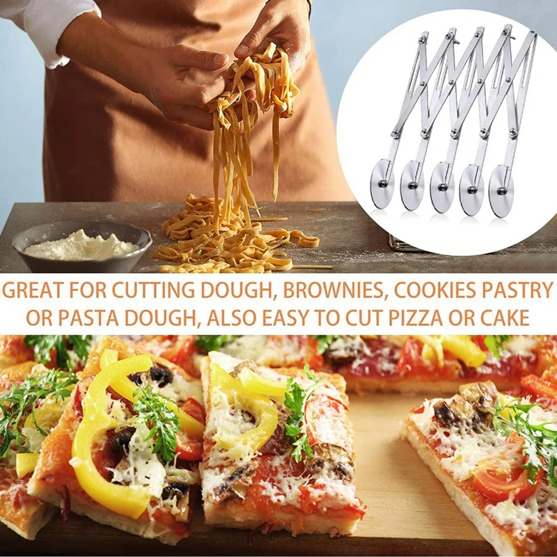 HOT-5-Wheel Pastry Cutter Pizza Multi Wheel Dough Cutters &amp Manual Can Opener Stainless Steel 8Inch | Дом и сад