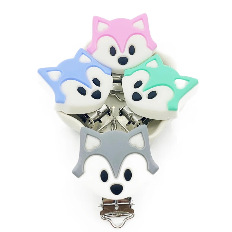5PCS/10PCS Baby Pacifier Anti-drop Chain Clip Infant Toddler Fox Silicone Pacifier Clip DIY Soother Nipple Holder Wholesale
