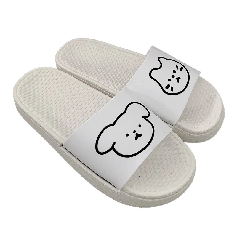 

201 New Shoes Women Summer Slides Lovers Cute Cartoon Students Casual Wear Thick-soled Slippers