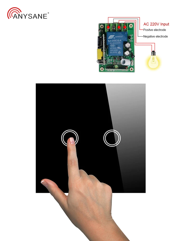 ANYSANE 2-канальный Радиочастотный пульт дистанционного управления беспроводной