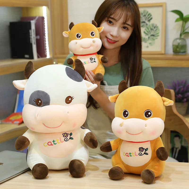 

25cm Cute Cattle Plush Toys Stuffed Animals Lovely Plush Mascot Cow Toys for Girls Baby Kids Birthday Gifts