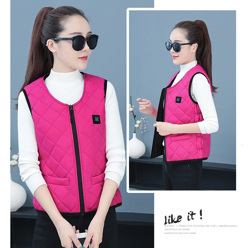 Зимние USB Термальность Подогрев жилет Infrad касания ПИЛЫ Батарея куртка женская